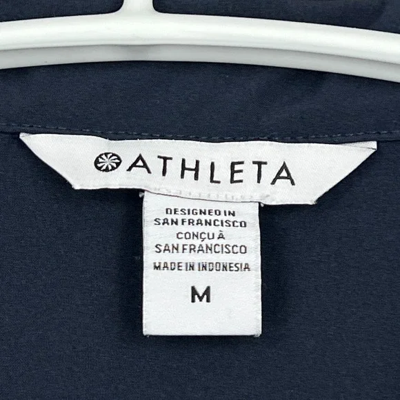 Athleta Avenue Romper Women's Medium Blue Lightweight Drawstring Stretch‎ Preppy - Picture 2 of 10